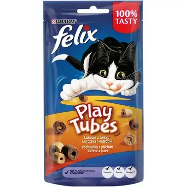 FELIX® PLAY TUBES vistas gaļa un aknas, gardumi kaķiem