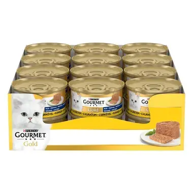 PURINA GOURMET® GOLD MOUSSE konservi kaķiem, pastēte ar vistas gaļu, 85g