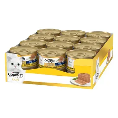 PURINA GOURMET® GOLD MOUSSE konservi kaķiem, pastēte ar vistas gaļu, 85g