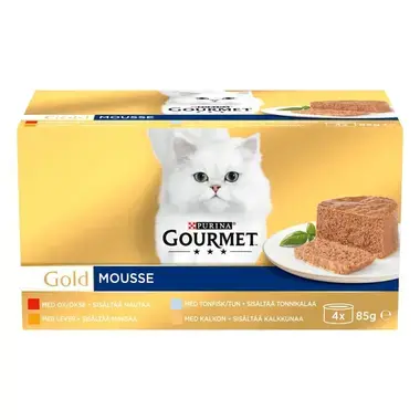 PURINA GOURMET® GOLD MOUSSE konservi kaķiem, pastēte ar liellopa gaļu, 85 g