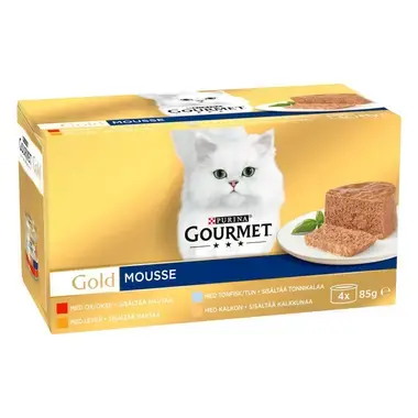 PURINA GOURMET® GOLD MOUSSE konservi kaķiem, pastēte ar liellopa gaļu, 85 g